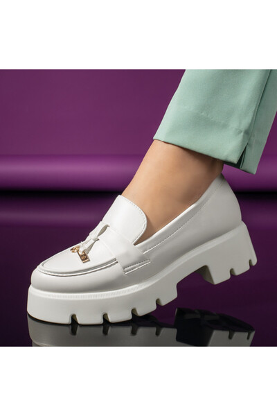 Modlet.ro Women's white thick-sole casual shoes MOD10994