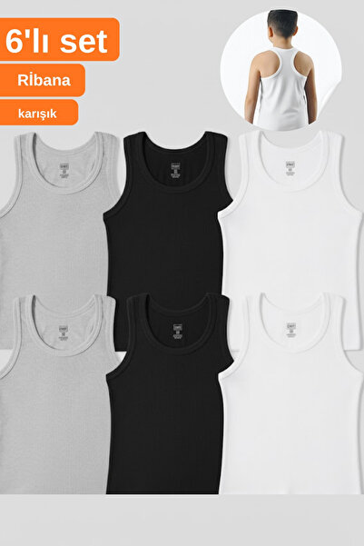 CNT Boy's 6-Piece Ribbed Sports Tank Top