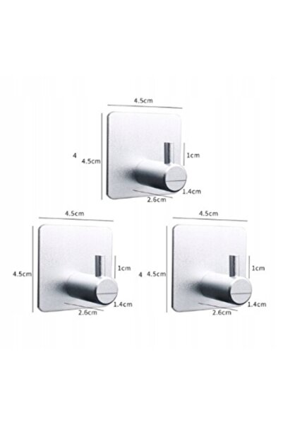 Other Set 3 suporturi metalice pentru prosoape de baie, argintii