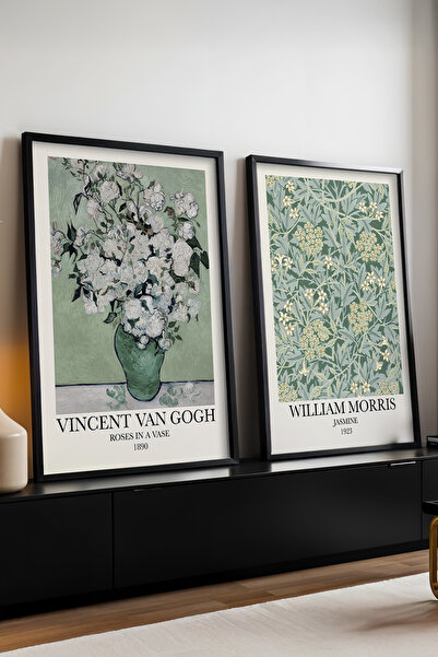 huhuli Ahşap SiyahÇerçeveli 2’li Modern Tablo Huhu271