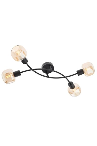 SMARTER Amber ceiling light 04-486, 4 x E14, black + amber, classic
