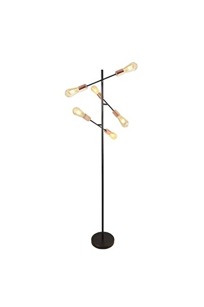 Klausen Lampadar Klausen, Straight Pt6, Negru/Cupru, KL 107009, E27, 6 x 11 W