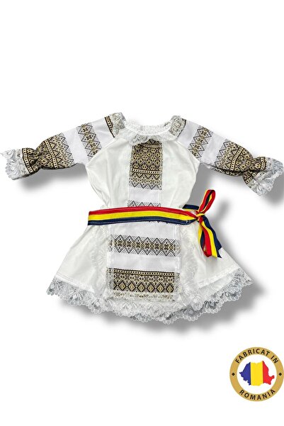 Inovius Rochita Traditionala fetite cu brau Tricolor - TDPITI169 3 Luni