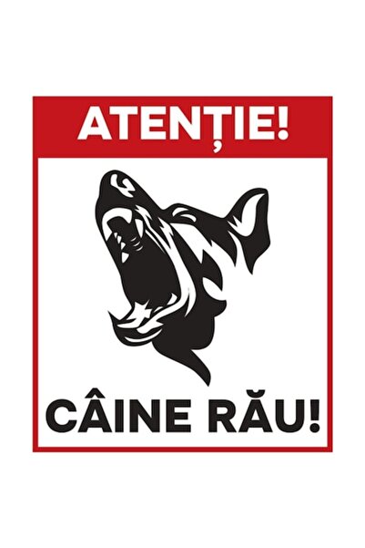 OEM Indicator atentionare caine rau Sun Prints, PVC, dreptunghiular, 16 x 19 cm