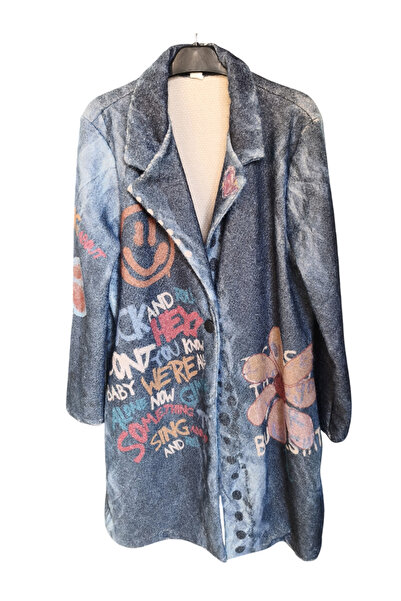 OEM Palton casual dama albastru Urban Style, S/M