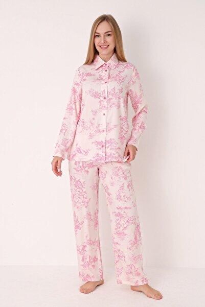 NBB Front Buttoned Pajama Set, 100% Viscose, Long Sleeve, with Pockets
