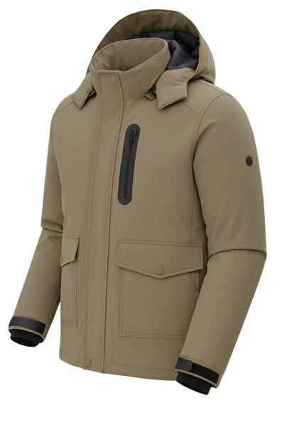 SİVAİST Men's Brown Outdoor Waterproof Hooded Winter Coat – Wind and Rain Resistant