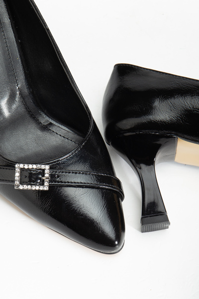 Blacktavern Classic Evening Shoes with Heels 7 cm Laser Shiny Size Range 35-43