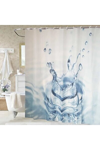 OEM Perdea de duș SWSC-1480, model picătură de apă, 180 x 200 cm