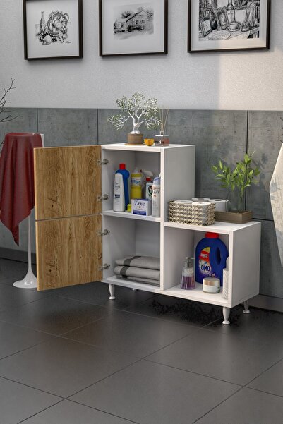 ANALİTİK MOBİLYA 2 Kapaklı L Çok Amaçlı Banyo Dolabı Çam