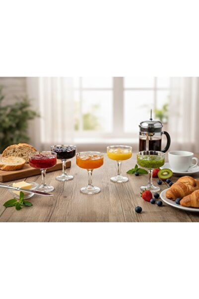 Elta Collection Titanyum Cam Lokumluk – Kahve Yanı Sunumluk, Şekerlik, Reçell...