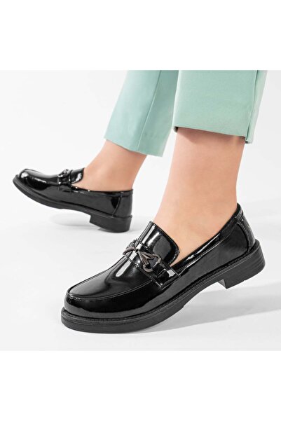 Modlet.ro Women's black glossy casual shoes MOD11217