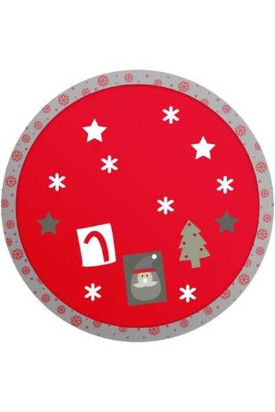 Family Decor Christmas tree decorative skirt/base, diameter 97 cm, polyester, gray/red