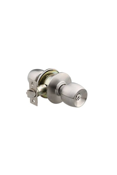 Yale Round rosette handle for entrance door, Knobset, button type, stainless steel, satin nickel, 60 mm