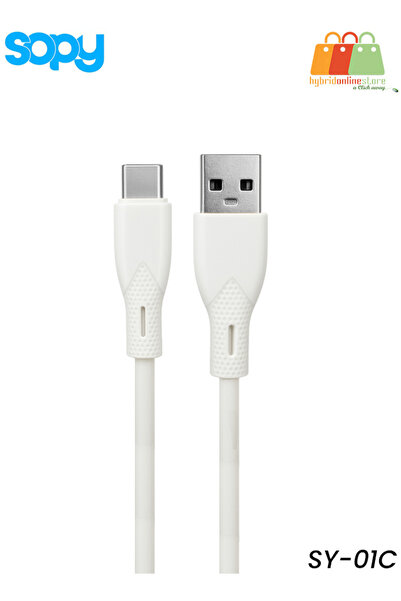 sopy كابل SY-01C USB-A إلى Type-C بطول 1 متر - 6 أمبير شحن فائق السرعة ونقل ب...