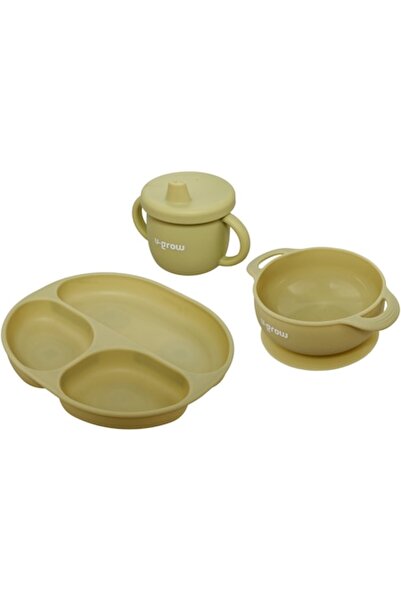 U-Grow Set diversificare 3 piese din silicon pentru bebelusi U-Grow, contine ...