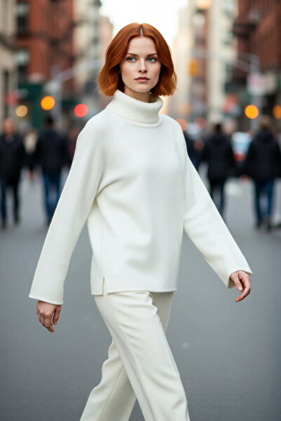 PayBuy Pulover de tricotat oversize pentru femei, cu mâneci raglan, cu gât roșu, iarnă, confortabil și elegant, ideal pentru combinații zilnice