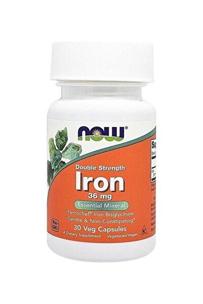 Now Foods Ferrochel Double Strength Iron 36 Mg Veg Capsules 30'S