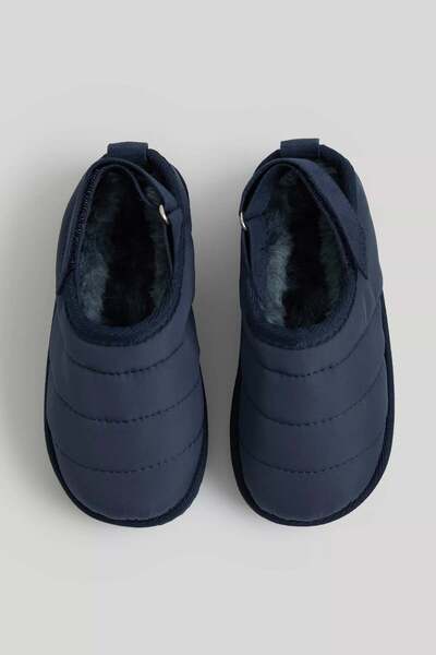 MOTHERCARE Navy Quilted Slippers