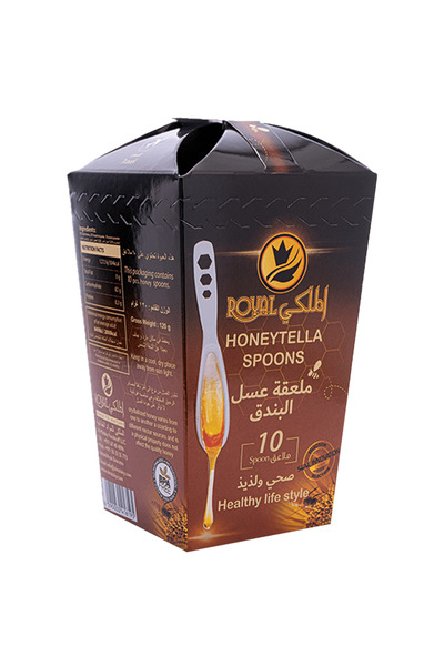 Al Malaky Royal عسل مع ملاعق البندق، 100% نقي، بدون مواد حافظة، يعزز عملية ال...