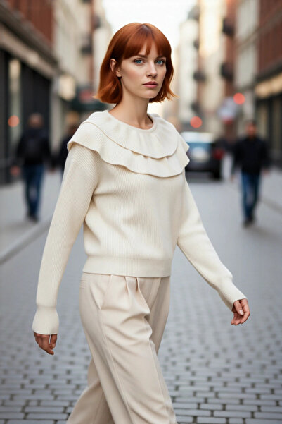 PayBuy Tricotaj cu mânecă lungă, cu textura moale, pentru femei, cu guler cu ...