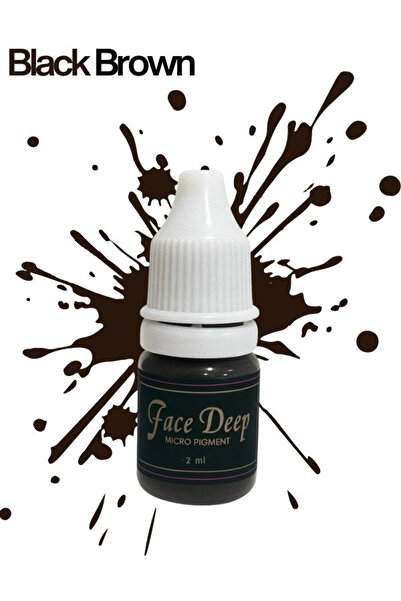 Face Deep 2ml Kalıcı Makyaj ve Microblading Boyası (Black Brown) Yüksek Pigme...