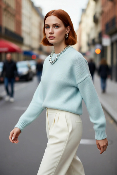 PayBuy Kadın Oversize Bisiklet Yaka Düşük Kol Kalın Triko Kazak Kışlık Rahat ...