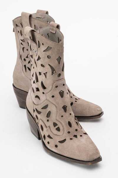 Zeynep Sıradağlı Γυναικείες μπότες Heydelin από γνήσιο δέρμα βιζόν σουέτ Western