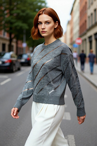 PayBuy Tricotaj ajurat cu croială obișnuită, special pentru femei, pulover cu...