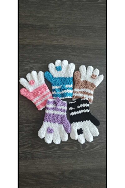 TUTUYA TEXTIL Soft Home Tekstil El Örgüsü 5 adet Eldiven Model Renkli Lif