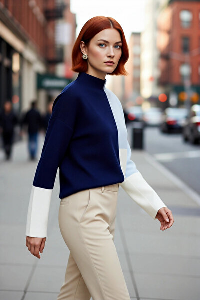 PayBuy سترة نسائية مريحة ذات ياقة عالية وتصميم ملون، خيار مريح وأنيق لأيام ال...