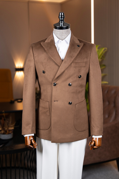 Terziayhan Double Breasted Velvet Jacket