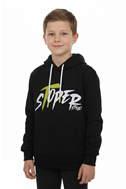 CRASSİ Hanorac pentru băieți cu glugă imprimat cu 3 fire cu relief