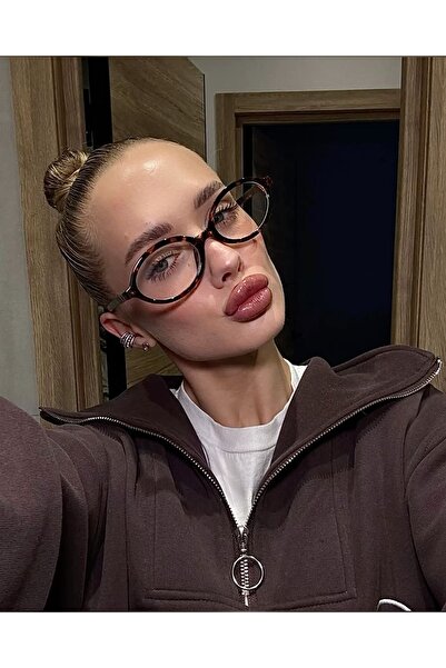 LOOKUP NEW Round Oval Bone Transparent Women Men Unisex Blue Light Protect Screen Glasses Eyewear