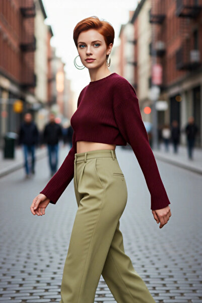 PayBuy سترة نسائية أساسية ذات تصميم عادي وياقة دائرية وأكمام طويلة للغاية لإط...