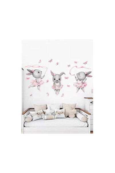 Inovius Αυτοκόλλητο τοίχου Μπαλαρίνα Λαγός Αυτοκόλλητο 90x30