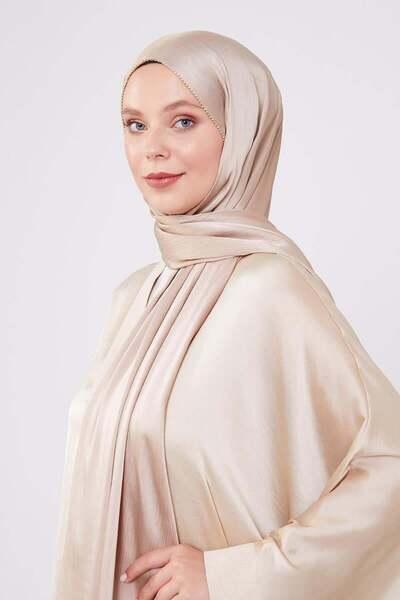 Levidor Gold Yanları Taş Şeritli Brilant Şal