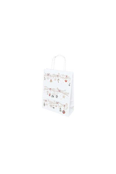 Papette Set of 10 Kraft Paper Bags with Pattern 6 Christmas 18 x 24(H) x 7cm