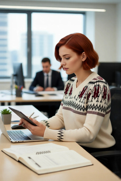 PayBuy Women's Geometric Patterned V-Neck Knitwear Sweater Winter Regular Fit Raglan Sleeve Long Length Comfortable Stylish