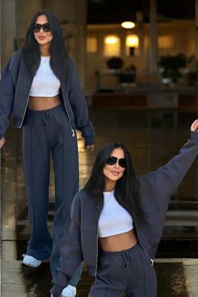 QUB CLUB New Season Women's 3-Thread Inner Ribbed Tracksuit Set