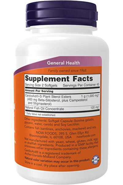 Now Supplements, Beta-Sitosterol Plant Sterols with CardioAid®-S Plant Sterol Esters and Added Fish
