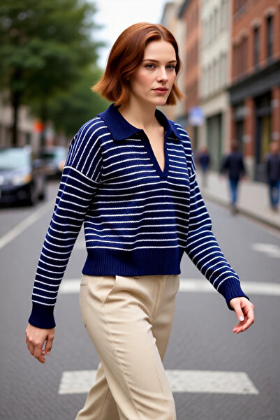 PayBuy Tricotaj cu guler polo supradimensionat pentru femei Pulover Ideal pentru iarna Combinații casual pentru vreme rece