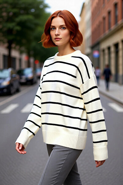 PayBuy Tricotaj supradimensionat pentru femei Pulover cu mânecă joasă Gât cu ...