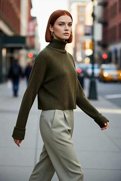 PayBuy سترة نسائية كبيرة الحجم بياقة عالية وأكمام طويلة من الأكريليك، ملابس شتوية أنيقة للاستخدام اليومي