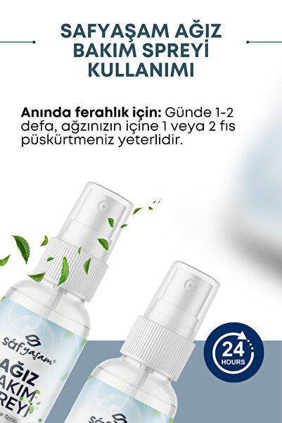 Safyaşam Ağız Bakım Spreyi Ekstra Ferahlık Hissi Nefes Tazeleyici Ağız Kokusu Spreyi 50 ml (Alkolsüz)