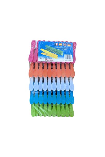 COBI SMART® Set of 50 clothes drying hooks, 8 x 2 cm, colored plastic -