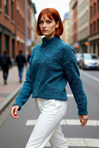 PayBuy Puloverul de tricotat de bază pentru femei, oversize, cu textura, cu f...