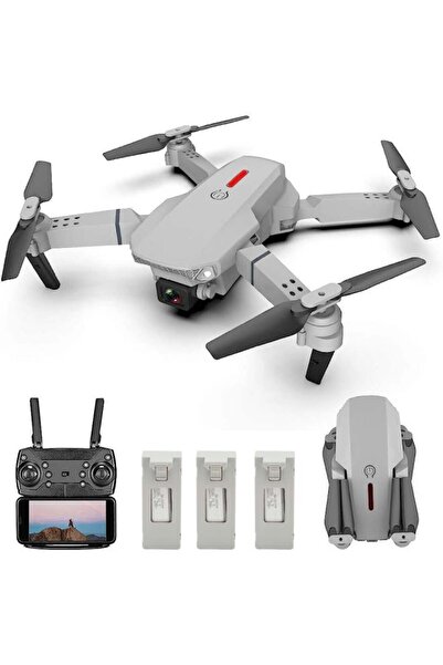 Generic LS-E525 WiFi FPV 4K Camera Drone Headless Mode Dual Camera Drone 3 Batterires Silver Grey Su