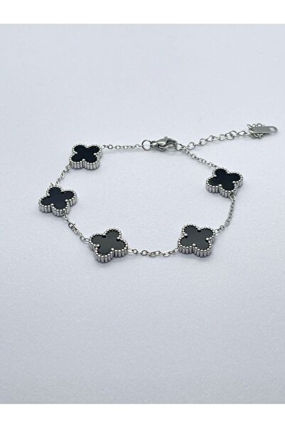 ANGELSS JEWELLERY سوار يونكا موديل ف من الفولاذ باللون الأسود والفضي للجنسين ...