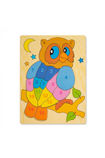 Nurio Puzzle din lemn cu numere Bufniță Montessori -